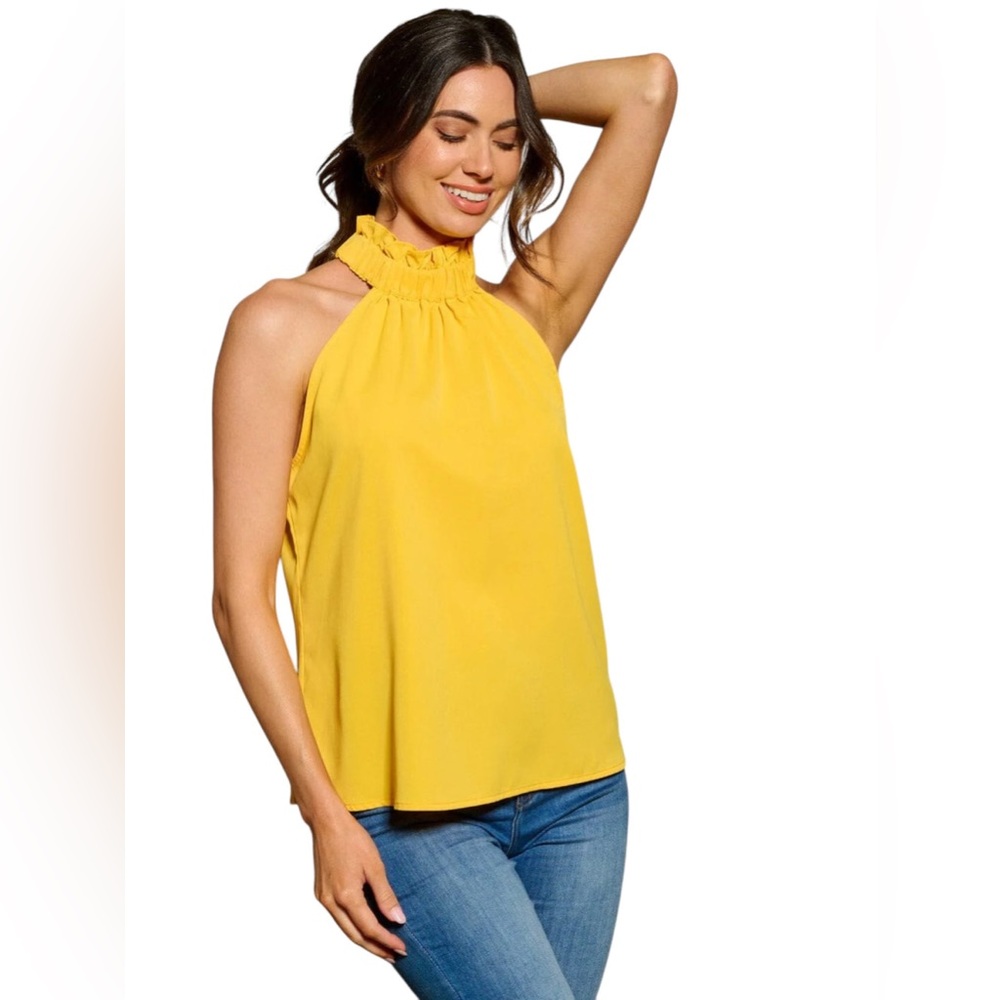 RUFFLE RADIANCE HALTER TOP
Sunshine Yellow - Picture 4 of 6